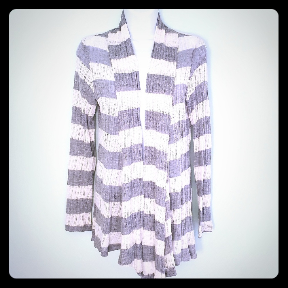 CKW Striped, Loose Knit Cardigan